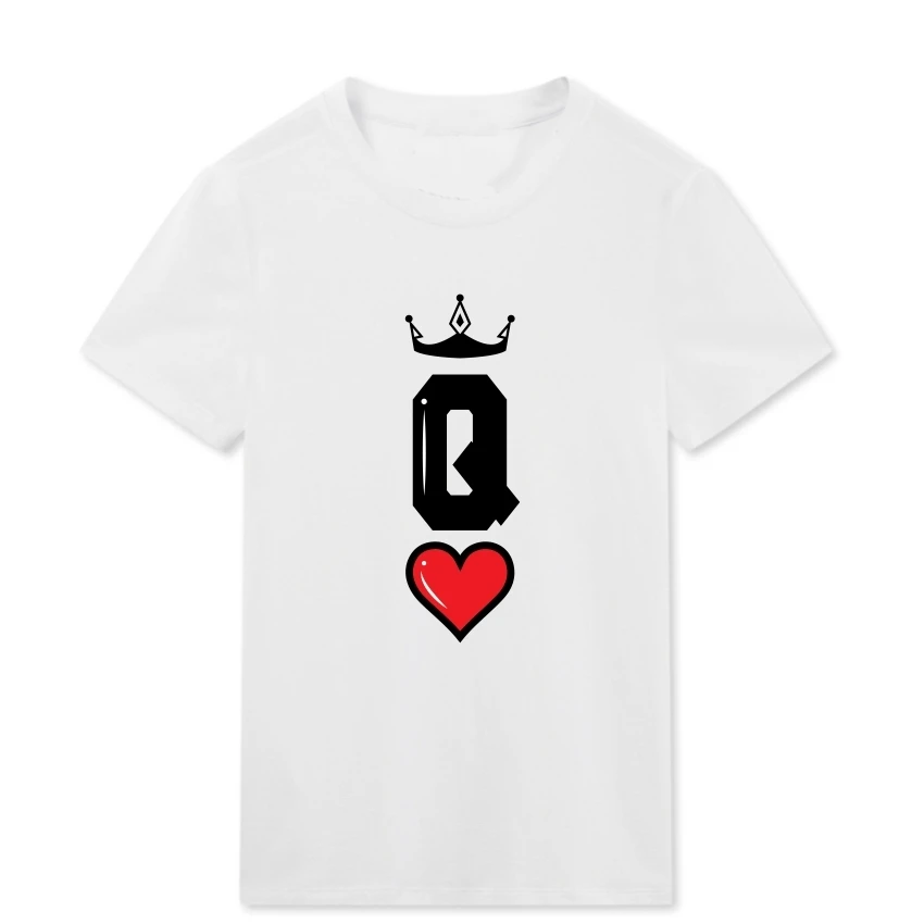 Белая Королева Король рубашки футболки в тон король и королева для пары подарок