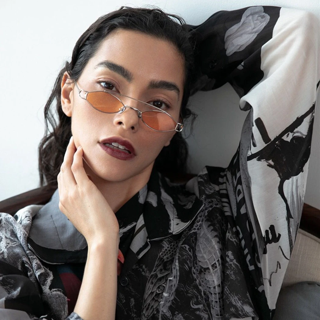 Маленькие солнцезащитные очки в стиле ретро женские и мужские двухлучевые с