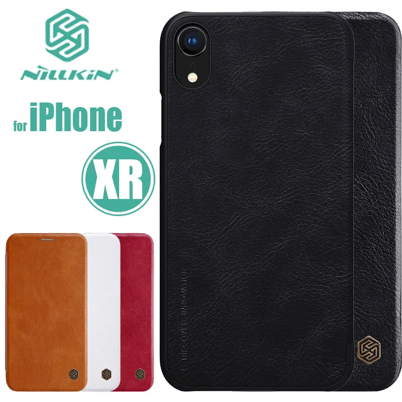 Чехол Nillkin Qin для iPhone XR кожаный флип чехол роскошный деловой телефона Nilkin