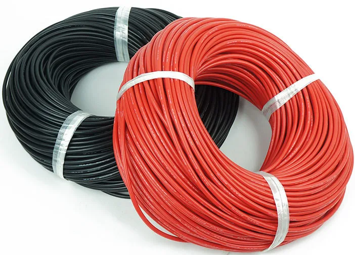 1 метр красный + Черный силиконовый провод кабель 12AWG 14AWG 16AWG 18AWG 20AWG 22AWG 24AWG