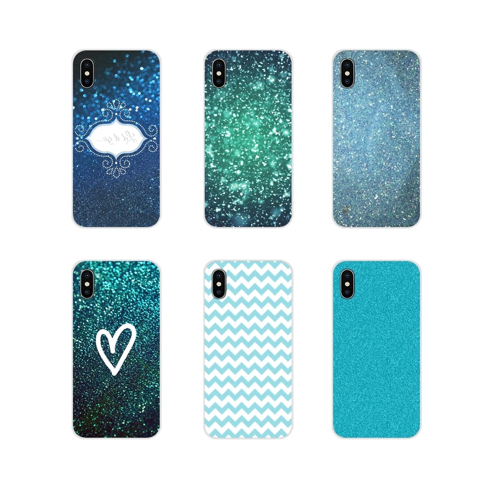 Мягкие прозрачные чехлы для Xiaomi Redmi Note 6A MI8 Pro S2 A2 Lite Se MIx 1 Max 2 3 Oneplus 6T Teal Blue Glitter Art |