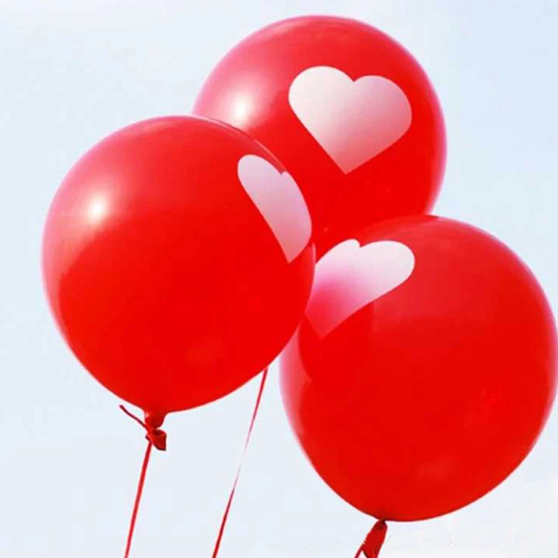 Воздушные шары 50 шт.! Белый красного цвета с надписью Love круглой формы в форме