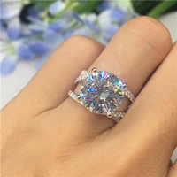 new arrival big zircon cz stone silver color cute rings for women wedding engagement ring fashion jewelry 2019