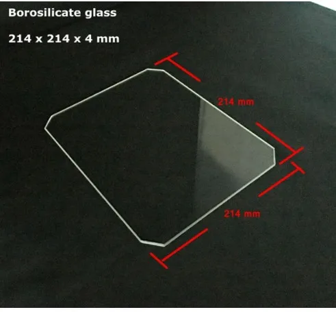 

214 x 214 x 4 mm Borosilicate glass 3D Printer Platform Glass Build plate for MK2/MK3