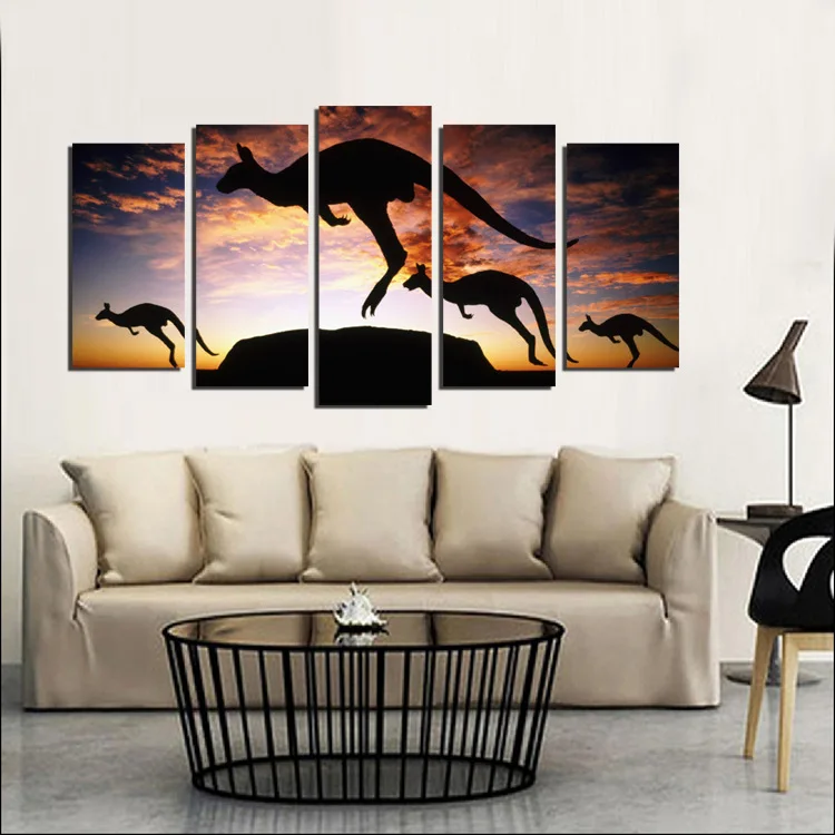 Atfipan Unframed 5 шт. Печать на холсте кенгуру стены Книги по искусству украшения