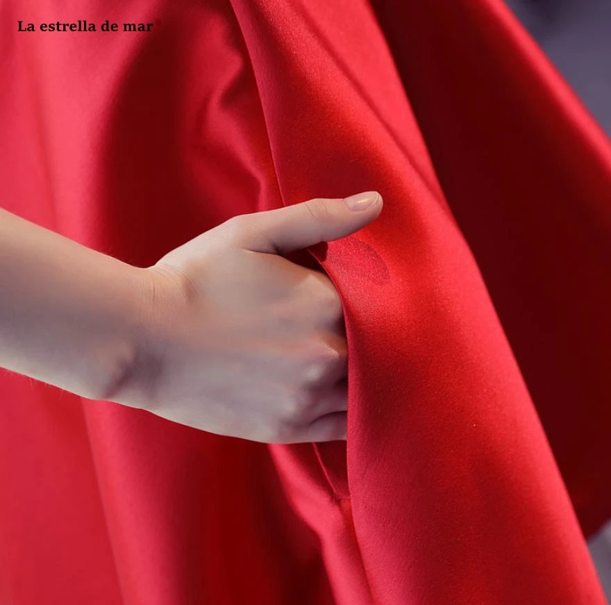 Vestido invitada corto2019 Новое Кружевное атласное платье с лямкой на шее, алиновое красное свадебное платье, недорогое свадебное платье, vestito damigella custom bruidsmeisjes jurk