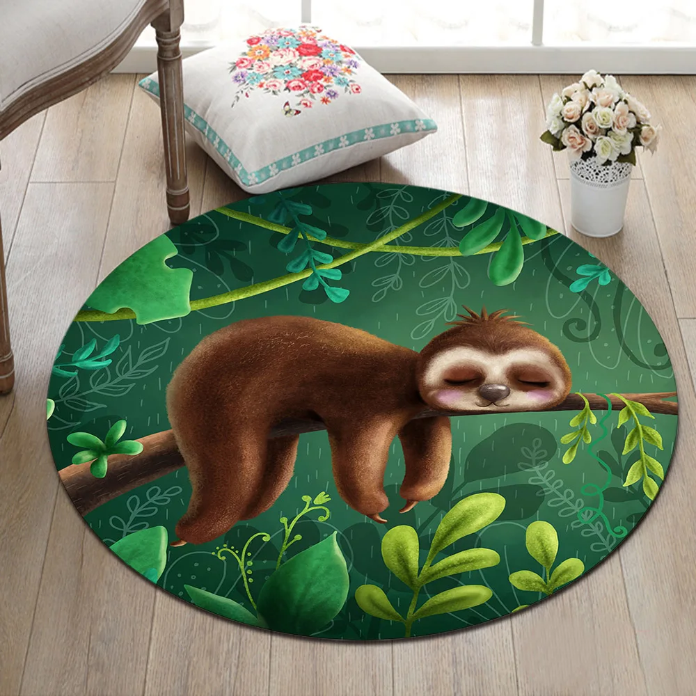 LB мультфильм аниме ленивые джунгли круглый Memory Foam области ковер и для детей дома