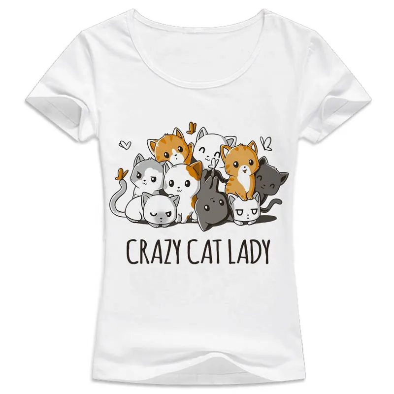 Женская футболка с изображением кошки забавная Дизайнерская для девочек новинка