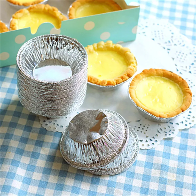 250 шт./лот одноразовая Форма для яиц круглые алюминиевые фольги форма пирогов на