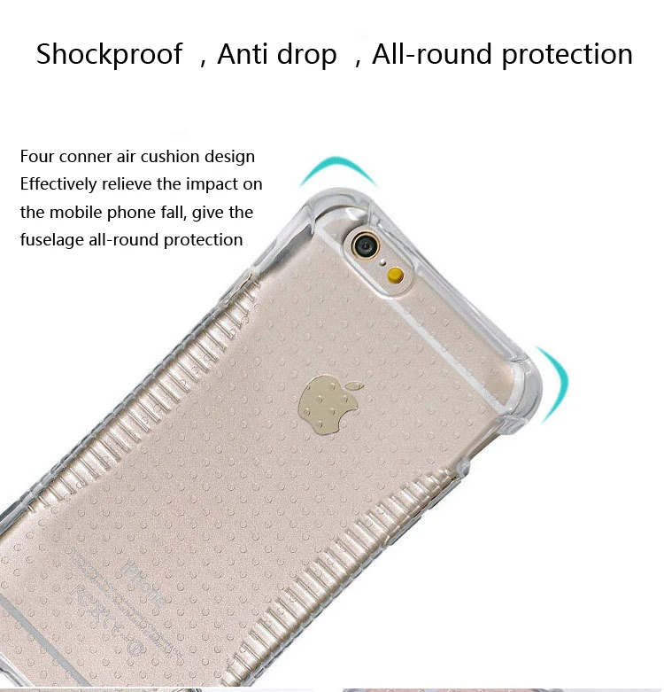 3D подушки Анти падение Скольжения Мягкие TPU Сотового Телефона Чехол Для iPhone 6 s