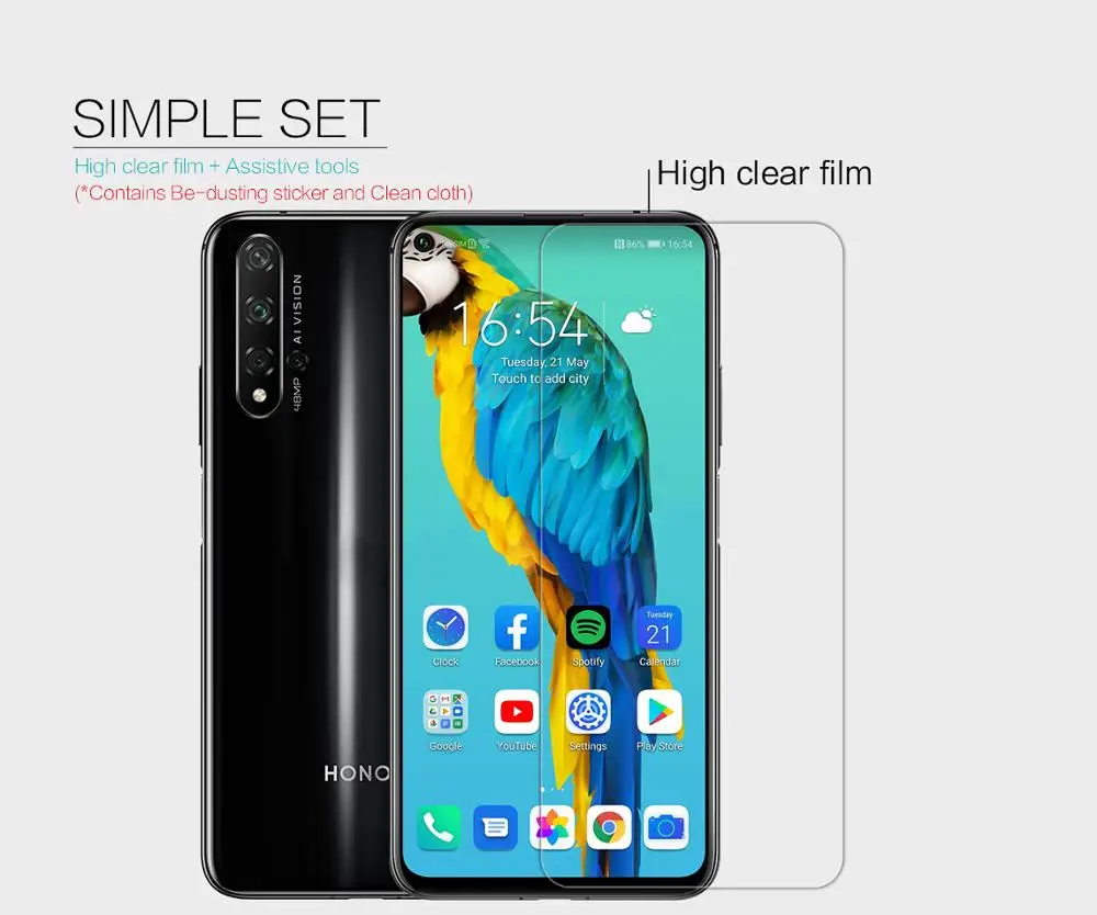 2 шт./лот NILLKIN протектор экрана для huawei Honor 20 Pro Супер прозрачная HD Глянцевая Защитная пленка для Honor 20