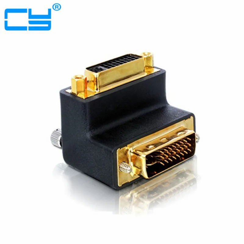 

90 градусов прямоугольный DVI 24 + 5 24 + 1 -D цифровой двойной штекер/удлинитель «Мама-мама» адаптер для HDTV ЖК-монитора