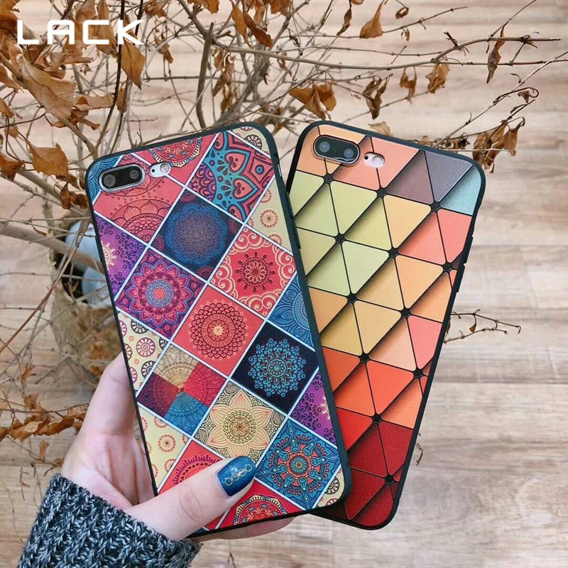 LACK Geometry Triangle Phone Case For iphone 7 6 6s 8 Plus Abstract Flower Colorful Gradient Soft Cases Cover Coque |