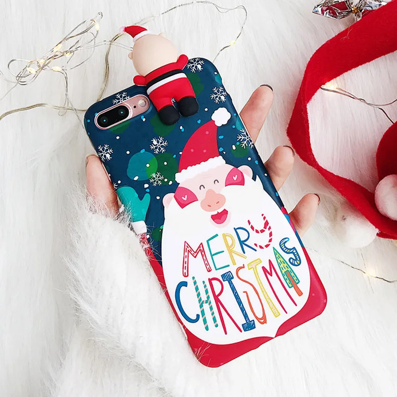 Для IphoneXS/XR/6/8 плюс DIY ТПУ мультяшный олень Merry Рождественский подарок прекрасный
