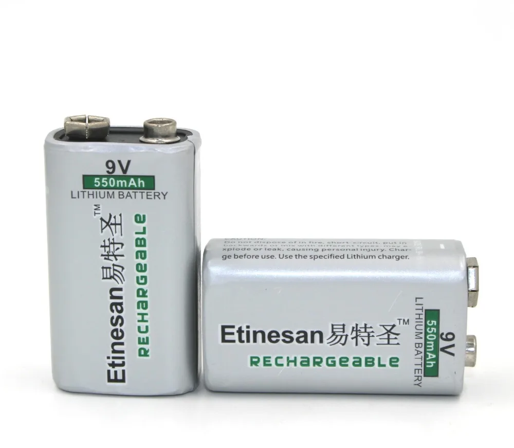 2 шт. перезаряжаемые литий ионные батарейки для микрофонов 550 мАч 9 в|battery battery