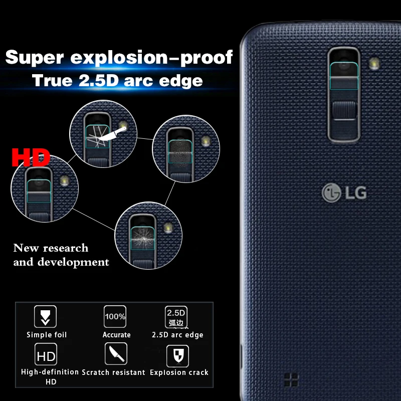 Защитная пленка для задней камеры из закаленного стекла LG K10 5 3 &quot9H Hard 2.5D Rear Camera Lens