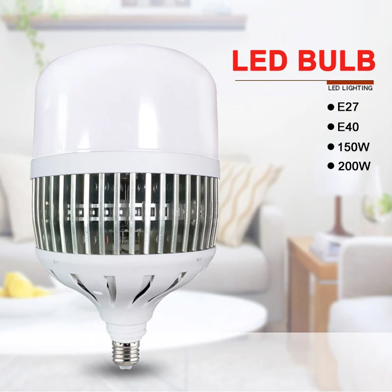 

New LED Bulb 150W/200W Super Bright High Power Workshop Lamp Factory Indoor Lights Courtyard Lamps NE