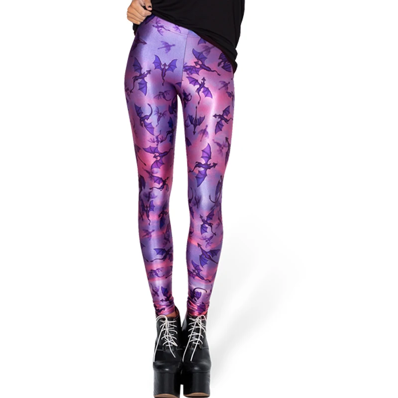 Женские летние леггинсы с принтом русалки и галактики персонажами мультфильмов