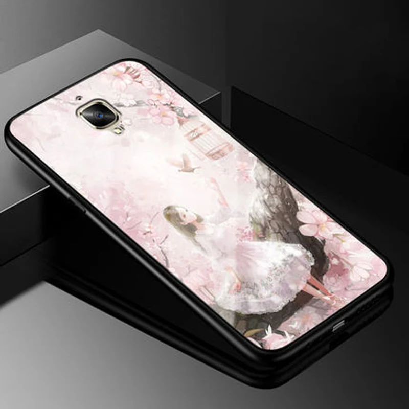 Звездное небо закаленное Стекло телефонные чехлы для Oneplus 3 мягкий TPU бампер защитный кожаный чехол для Oneplus A3000 Стекло чехол Oneplus3 1+ 3 знака после Coque