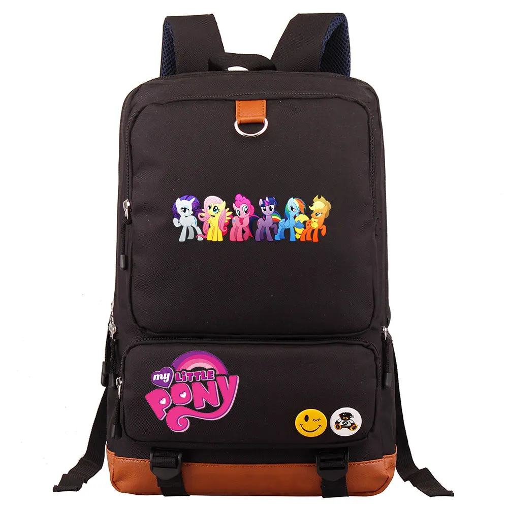 Милый мой маленький пони Радуга тире Пинки Пирог для мальчиков и девочек школьная сумка для женщин Рюкзак Школьная Сумка для подростков холщовый мужской студенческий рюкзак - Цвет: 01