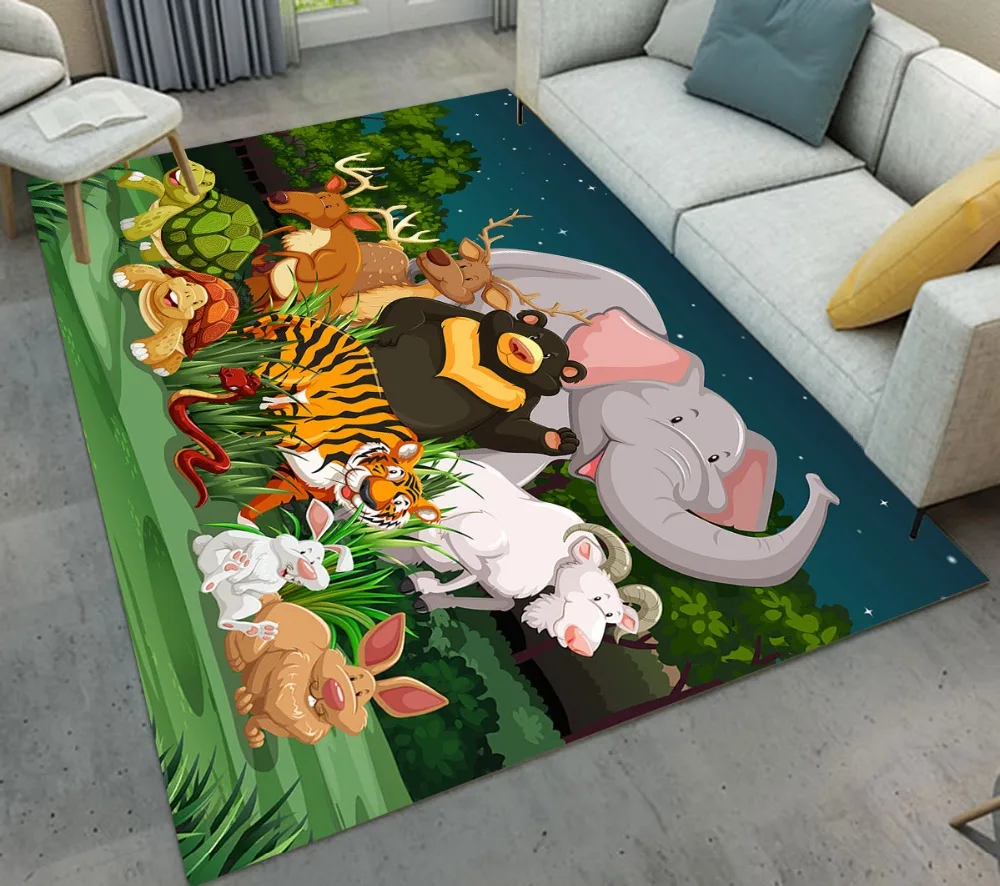 Домашние детские ковры со слоном черепашкой Кроликом тигровым оленем напольная