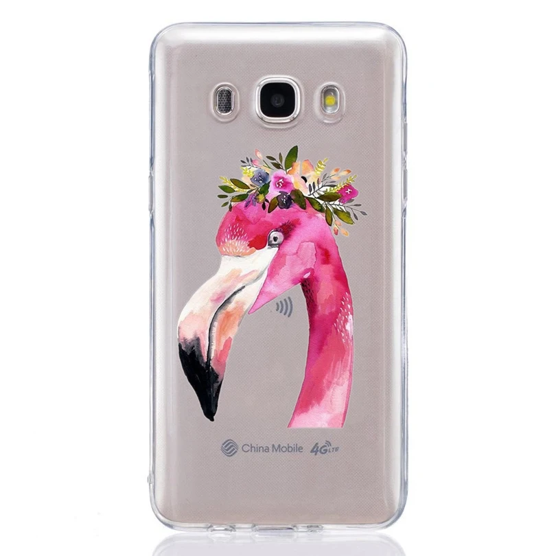 Для Samsung Galaxy A3 A5 2016 2017 prime J1 J2 J3 J5 J7 TPU цветной мягкий чехол с рисунком фламинго Fundas