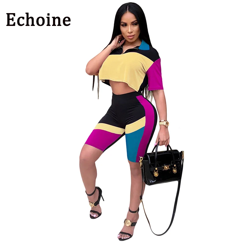 Женский спортивный костюм с короткими рукавами Echoine из 2 предметов в стиле