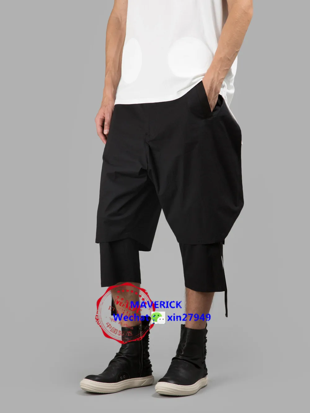 27-44 2021 New Men's clothing Fashion Hair Stylist personality Multilayer stitching harem pants plus size singer costumes