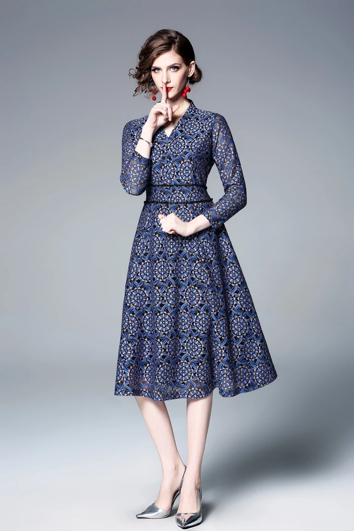 H Han queen, новинка, Vestidos, сексуальное кружевное женское платье с v-образным вырезом, винтажное, элегантное, с принтом, а-силуэт, вечерние платья, офисные, повседневные, летние платья