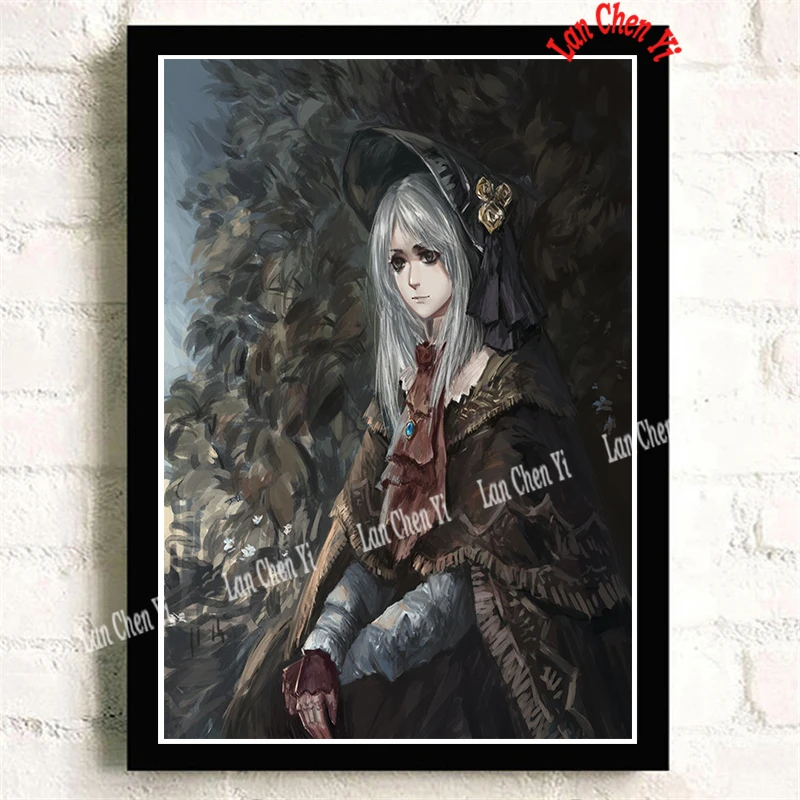 Белый Бумага с покрытием Bloodborne, плакат, офисный подарок, столовая, домашний декор, настенная наклейка, дизайн - Цвет: Белый