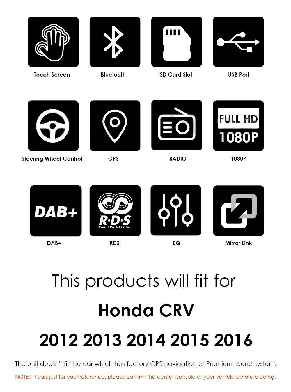 7 &quotавтомобильный мультимедийный плеер 2 Din Авторадио для Honda CRV CR-V 2012-2016 gps