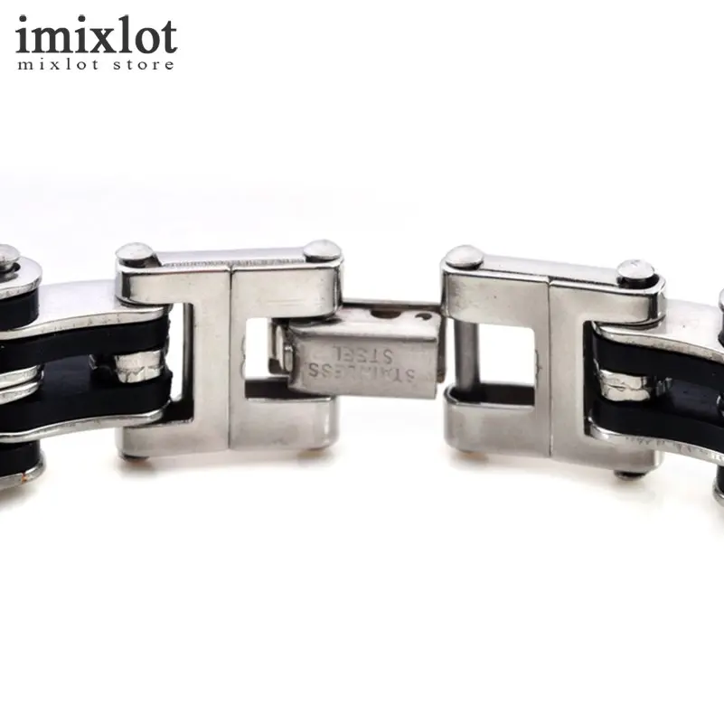 Imixlot браслеты из нержавеющей стали и черный браслет натуральной кожи панк