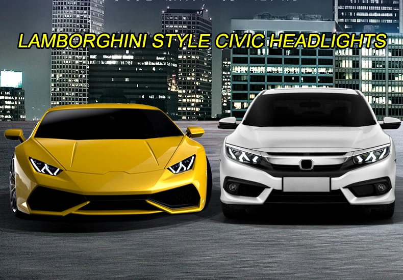 Автомобильный Стайлинг, задние фары, чехол для Honda CIVIC, фары G10 MK10 Bugatti, фары, светодиодный фонарь для бега, светодиодный задний фонарь