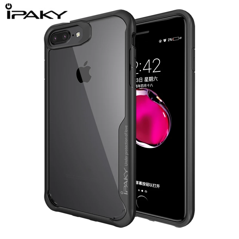 Противоударные Чехлы IPAKY для Iphone 7 Plus прозрачный чехол накладка силиконовый