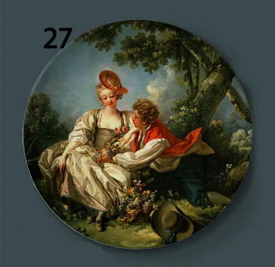 27 Boucher живопись декоративные тарелки керамические домашние художественные блюдо отель фон дисплей картина маслом пластины художественные наклейки для стен - Цвет: 27