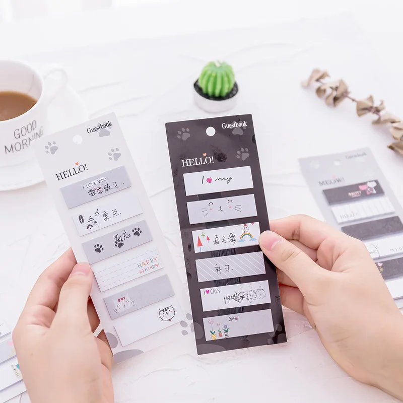 Мультфильм 6 + 1 Единорог кошка Memo Pad N Times липкая бумага для записей милые корейские