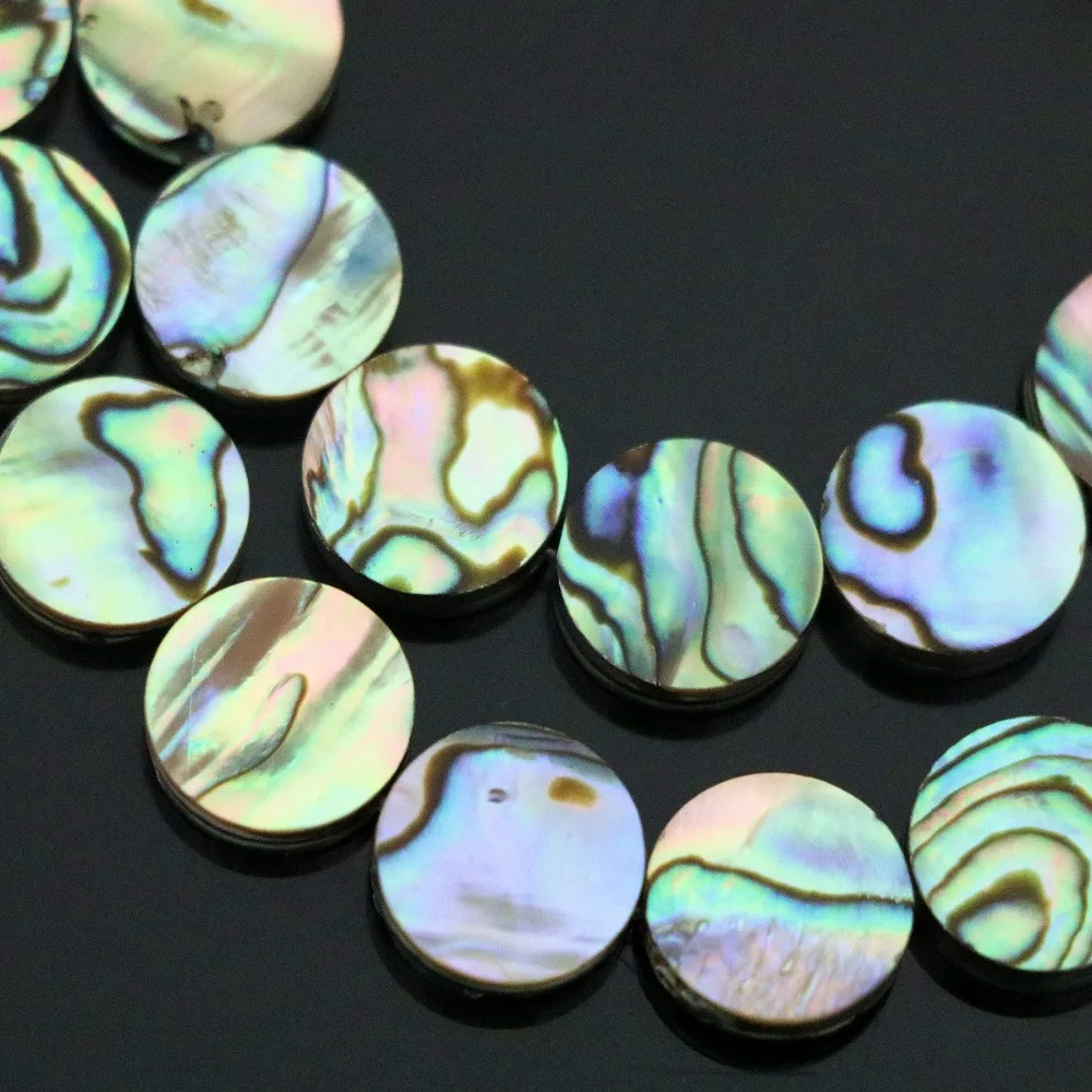 

Высококачественные бусины abalone из натуральной раковины 8 мм плоские круглые бусины для монет Модные diy красивые украшения 16 "B1161
