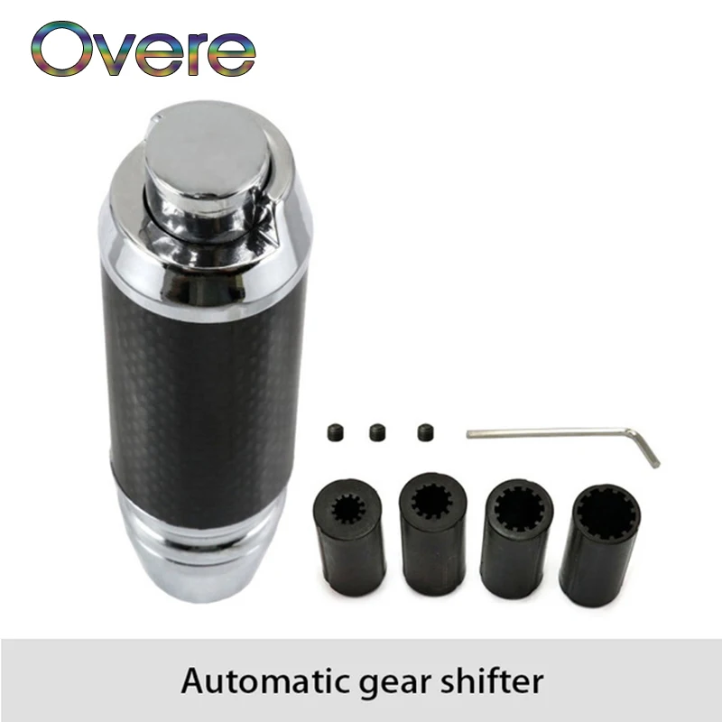 

Overe 1Set Carbon Fiber Car Gear Shift Shifter Lever Knob Button For Fiat Punto Volkswagen VW Polo Passat B7 B8 Golf 5 6 7