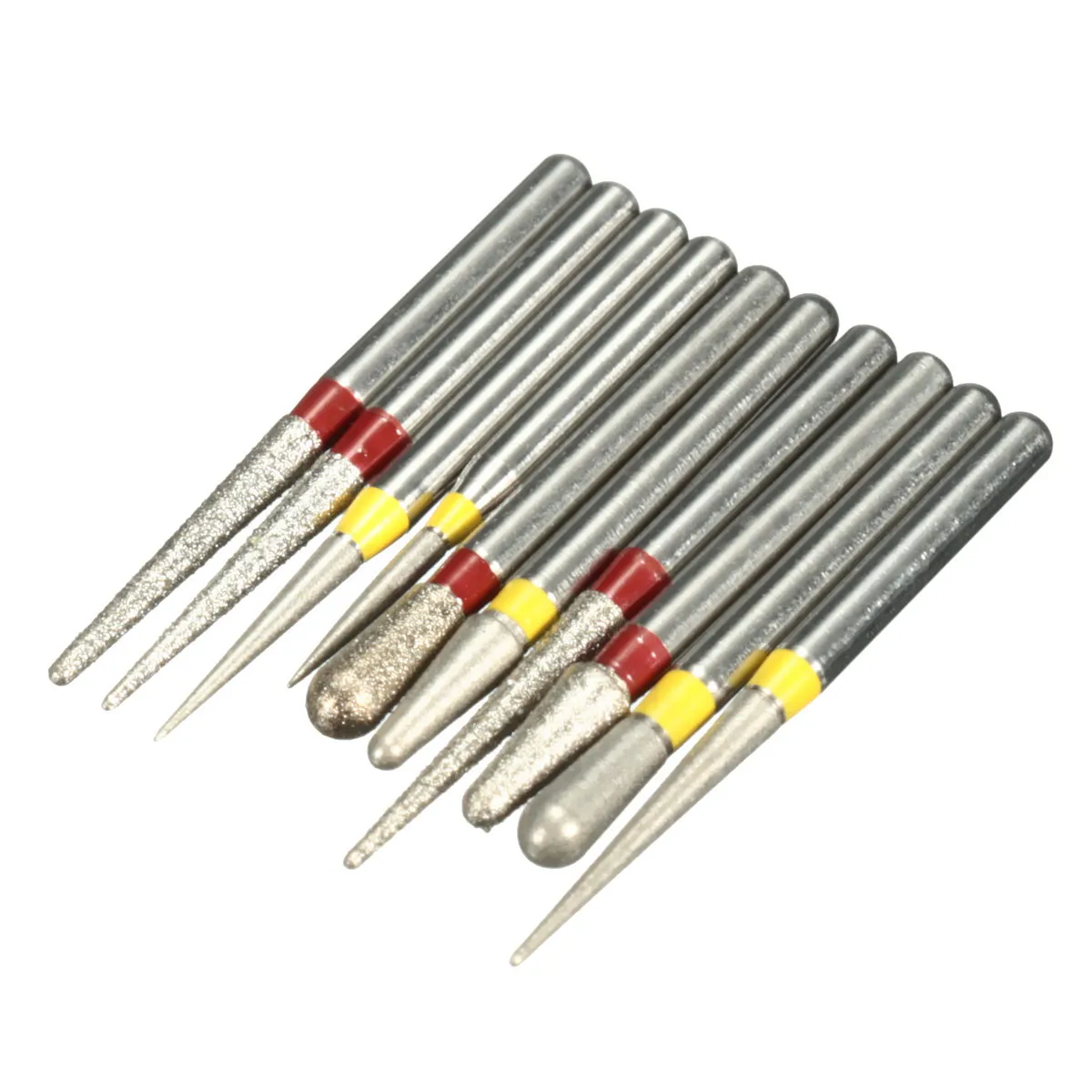 10pcs Dental Burs Set Kit High Speed Diamond Polishing Grinding Drill Grinder Bits Smoothing For Rotary Polisher Tool |