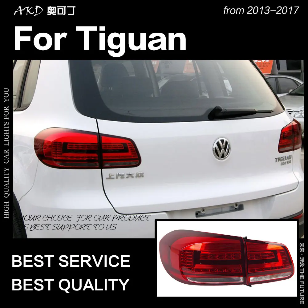 AKD автомобильный Стайлинг для VW Tiguan задние фонари 2013- Tiguan светодиодный задний фонарь светодиодный DRL Dynami сигнал тормоза заднего хода авто аксессуары