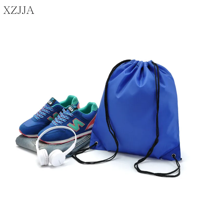 XZJJA Waterproof Nylon Storage Bags Drawstring Backpack Baby Kids Toys Bag Travel Shoes Laundry Lingerie Organizer Makeup Pouch