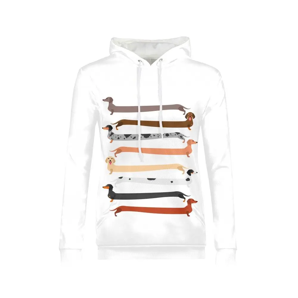 Sausage Dog Dackel Teckel дизайн 3D печатных женщин Уличная толстовки с капюшоном Harajuku Sweatwear
