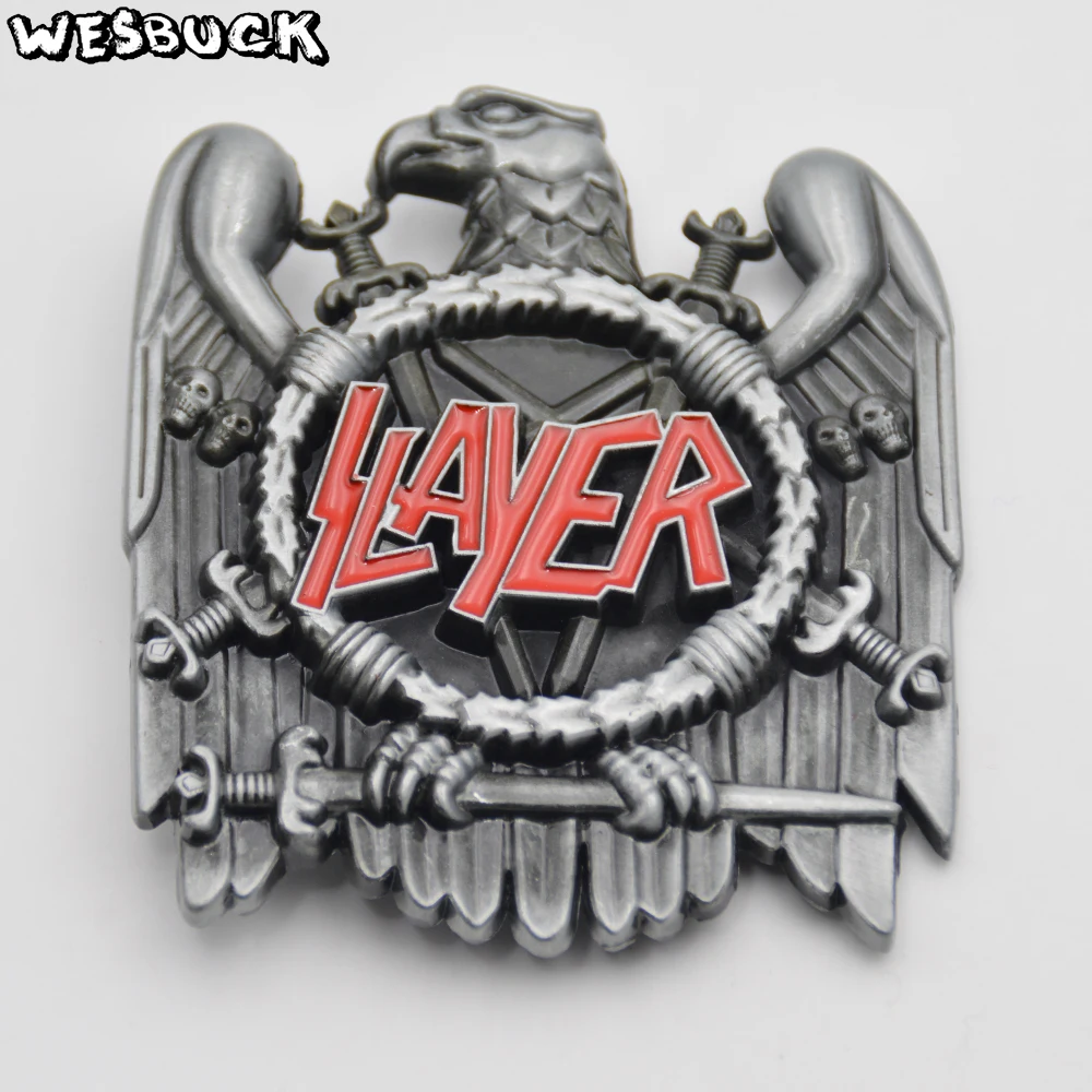 WesBuck новый стиль 3D Серебряный Орел Slayer Рок музыка ремень пряжка металлический