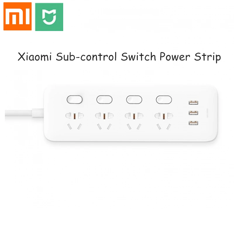 Оригинальный Xiao mi jia power Strip 2.1A Быстрая зарядка 3 USB удлинитель штепсельная вилка
