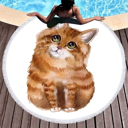 Beach towel1 Летнее Большое пляжное полотенце из микрофибры с 3d рисунком кота, гобелен для взрослых, банное полотенце с кисточками, коврик для йоги, дорожные одеяла - Цвет: Beach towel1
