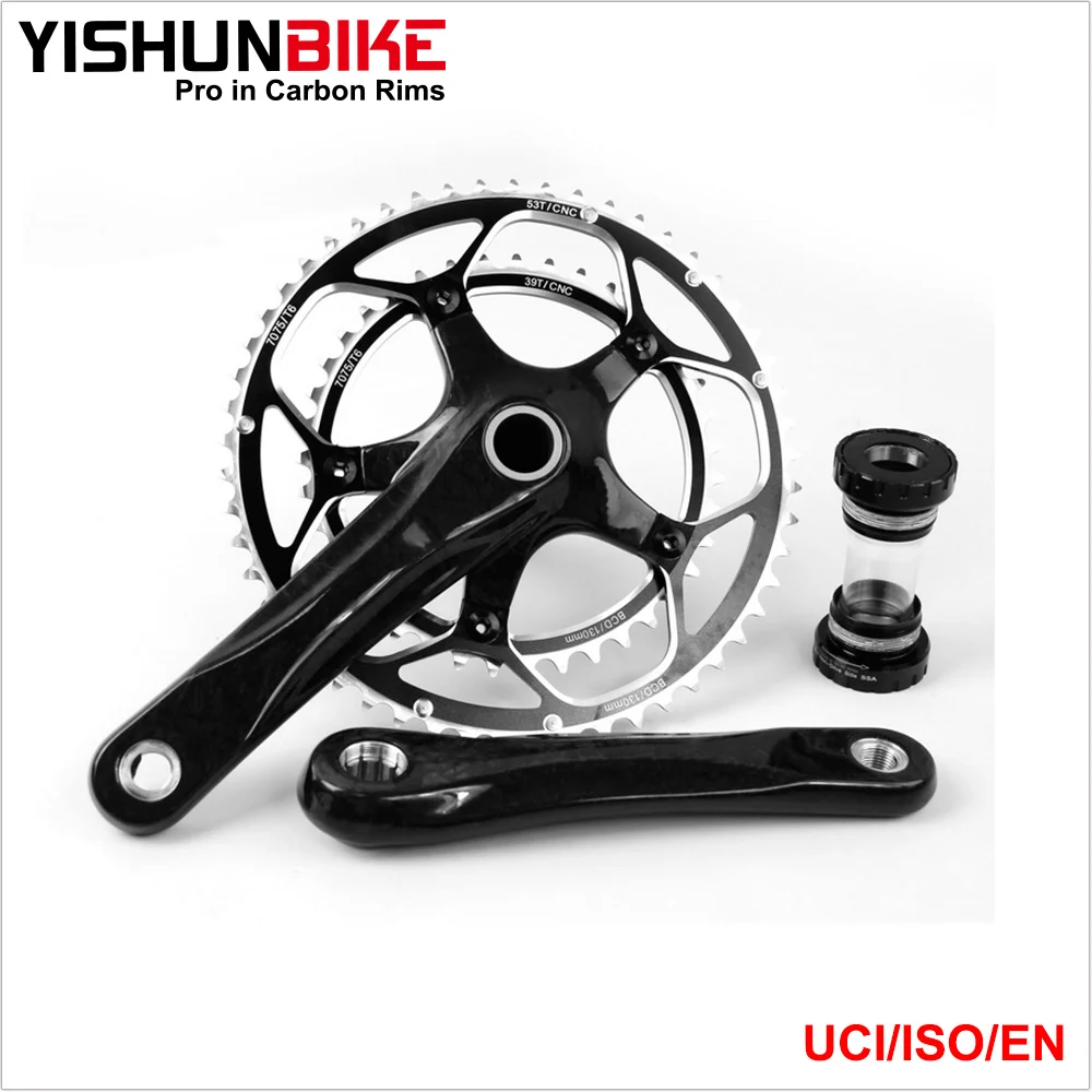 YISHUNBIKE Шатунов велосипеда углерода рукоятки набор 172.*(50/34 Т 53/39 т) BB30/BSA CS06|crank set|bicycle