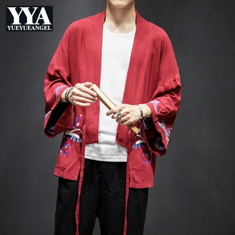 Мужской винтажный кардиган в китайском стиле тонкая куртка большого размера с