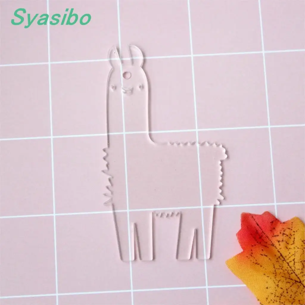 38 мм/76 мм Llama акриловые прозрачные пустые/мат/зеркало/белый черный розовый Альпака брелки вечерние украшения "-AC1496