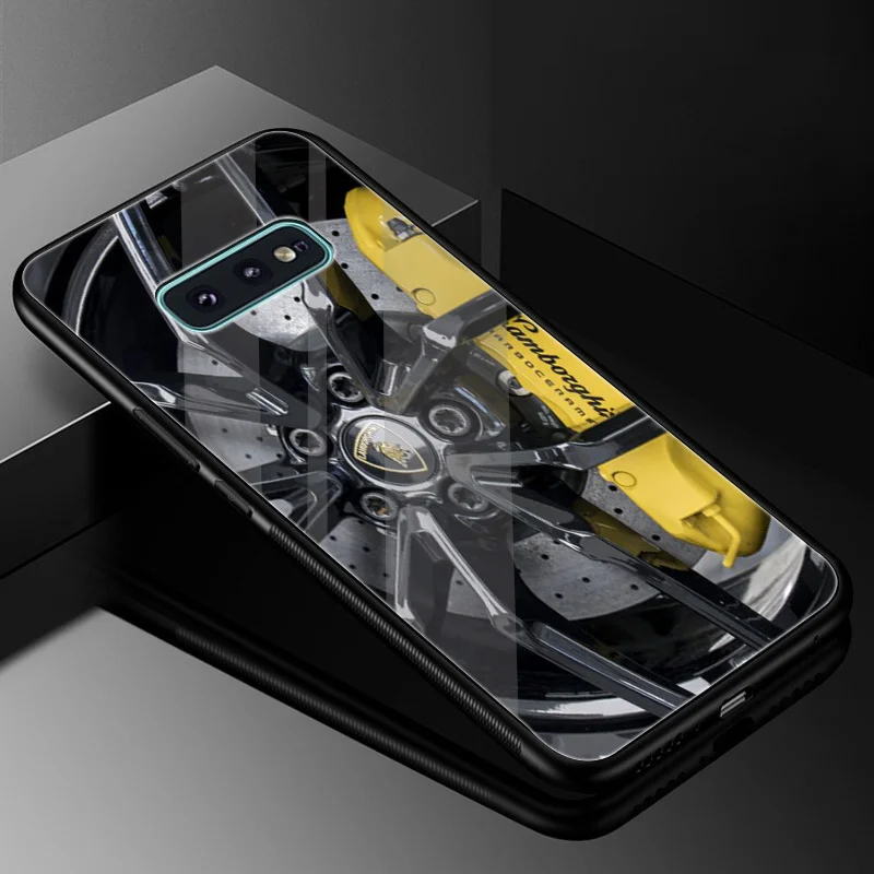 Desxz Lamborghini Glass Case For Samsung Galaxy S7 Edge S8 S9 Plus Note 8 9 S10 Cover DIY Mirror |