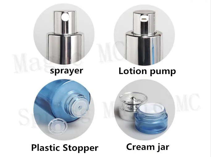 100ML Frosted/White/Green/Blue Glass Bottles With Plastic Stopper Silver Lid For Water/Cleaning/Moisturizing Cosmetic Containe | Красота и